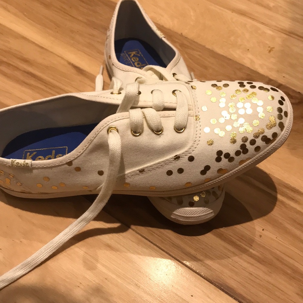 Shiny Gold Polka Dot Keds